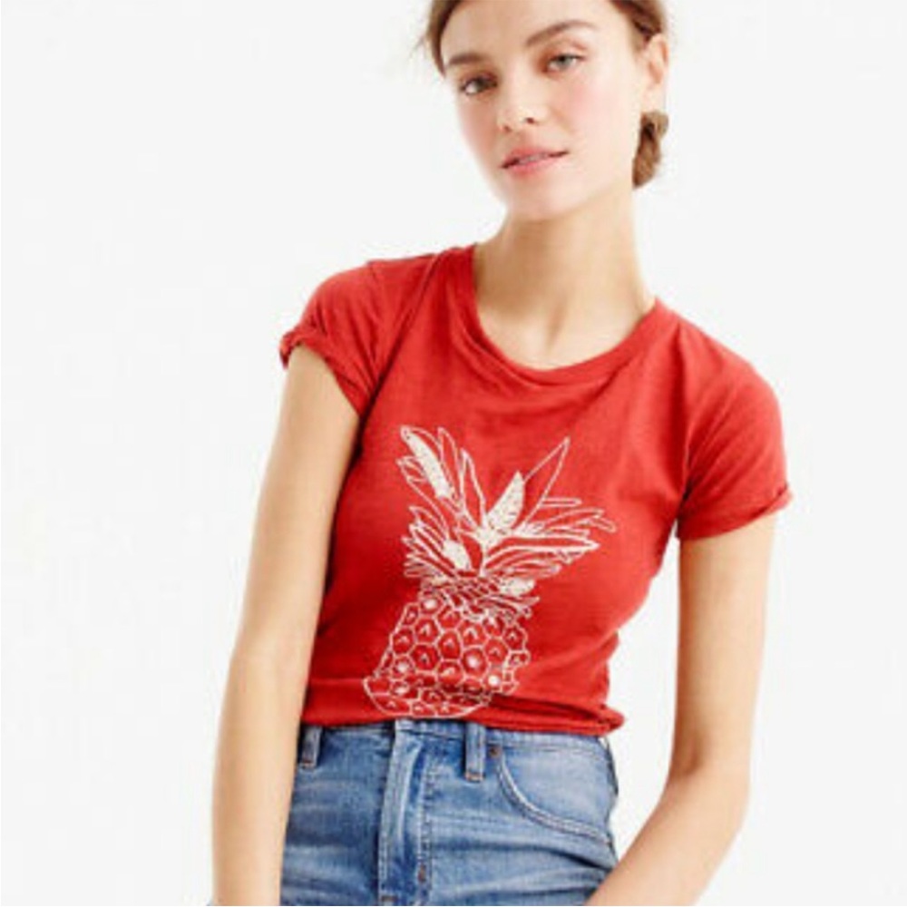 J. Crew Embroidered Pineapple - Size S